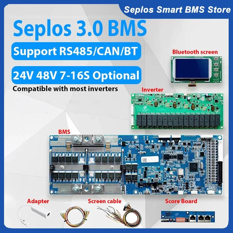 Seplos BMS 3.0 Ʈ BMS,  LCD ȭ, Ƭ ̿, LiFePO4 ͸, 100A, 150A, 200A, 24V, 48V, 13S, 14S, 8S, 15S, 16S LFP
